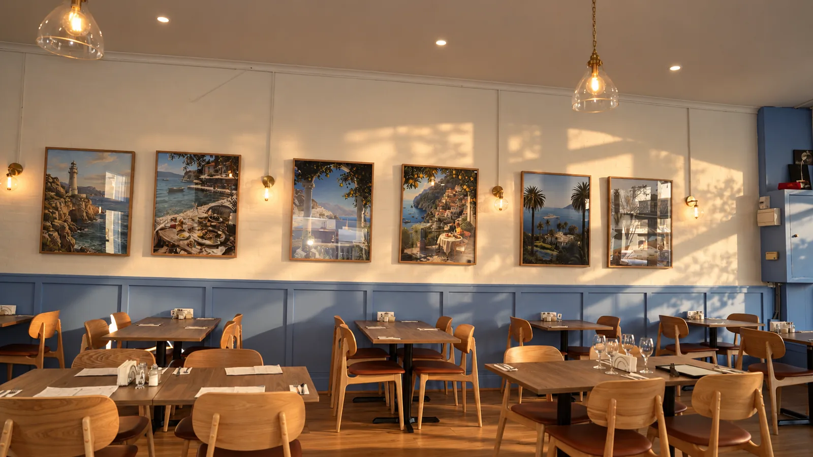Coastal prints on the wall